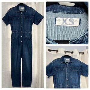 Free People Dark Blue Denim Jumpsuit Romper